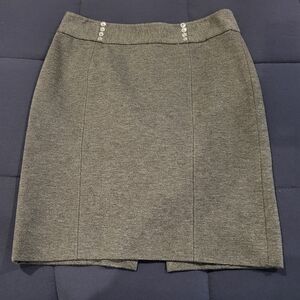 White House Black Market Gray Knee-Length Pencil Skirt for Work